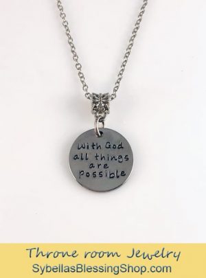 All things Possible With God Scripture Necklace
